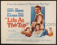 3w241 LIFE AT THE TOP 1/2sh '66 art of Laurence Harvey with sexy Jean Simmons & Honor Blackman!