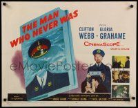 3w255 MAN WHO NEVER WAS 1/2sh '56 Clifton Webb, Gloria Grahame, strangest military hoax of WWII!