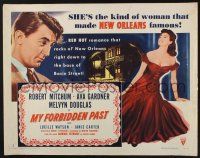 3w280 MY FORBIDDEN PAST style A 1/2sh '51 Robert Mitchum, sexy Ava Gardner made New Orleans famous!