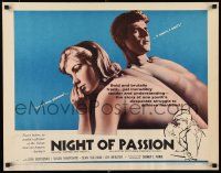 3w286 NIGHT OF PASSION 1/2sh '62 Sidney J. Furie, achieving manhood, During One Night!