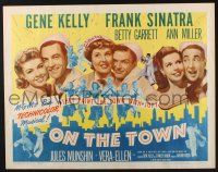 3w292 ON THE TOWN 1/2sh R62 Gene Kelly, Frank Sinatra, sexy Ann Miller, Betty Garrett