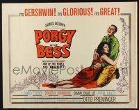 3w303 PORGY & BESS style A 1/2sh '59 art of Sidney Poitier, Dorothy Dandridge & Sammy Davis Jr.!