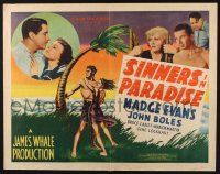 3w337 SINNERS IN PARADISE 1/2sh '38 directed by James Whale, Madge Evans, John Boles, Bruce Cabot