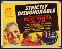 3w356 STRICTLY DISHONORABLE style A 1/2sh '51 what are Ezio Pinza's intentions toward Janet Leigh?