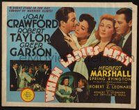 3w403 WHEN LADIES MEET 1/2sh '41 Joan Crawford, Robert Taylor, Garson & Marshall!