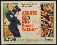 3w406 WHO'S MINDING THE STORE 1/2sh '63 Jerry Lewis is the unhandiest handyman, Jill St. John