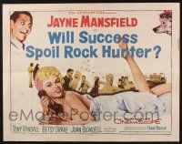 3w414 WILL SUCCESS SPOIL ROCK HUNTER 1/2sh '57 art of sexy Jayne Mansfield wearing only a sheet!