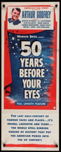 3w432 50 YEARS BEFORE YOUR EYES insert '50 America's story told by Arthur Godfrey & newscasters!