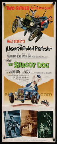 3w436 ABSENT-MINDED PROFESSOR/SHAGGY DOG insert '67 two Disney sci-fi movies together!