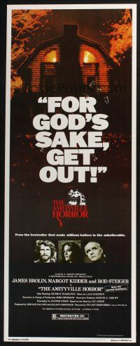 3w448 AMITYVILLE HORROR insert '79 great image of haunted house, for God's sake get out!