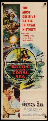 3w455 BATTLE OF THE CORAL SEA insert '59 Cliff Robertson, the most decisive battle in naval history!