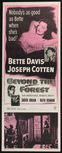 3w461 BEYOND THE FOREST insert '49 nobody's as good as smoking Bette Davis when she's bad!