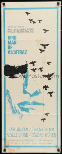 3w466 BIRDMAN OF ALCATRAZ insert '62 Burt Lancaster in John Frankenheimer's prison classic!