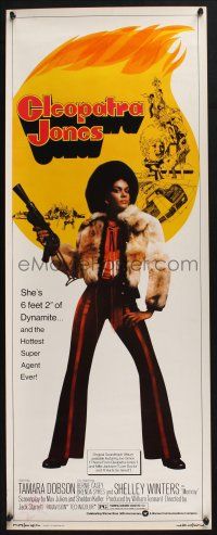 3w494 CLEOPATRA JONES insert '73 dynamite Tamara Dobson is the hottest super agent ever!