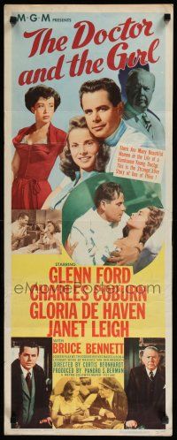 3w510 DOCTOR & THE GIRL insert '49 Glenn Ford, Janet Leigh, Charles Coburn, Gloria De Haven