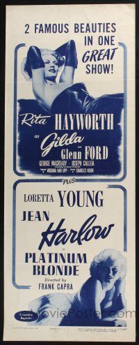 3w546 GILDA/PLATINUM BLONDE insert '50 sexy famous beauties Jean Harlow & Rita Hayworth!