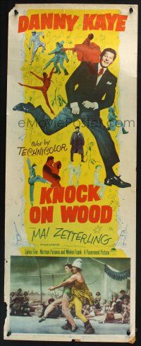 3w591 KNOCK ON WOOD insert '54 great full-length image of dancing Danny Kaye, Mai Zetterling!