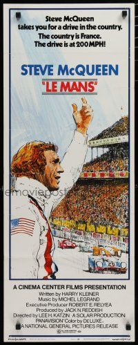 3w600 LE MANS insert '71 Tom Jung artwork of race car driver Steve McQueen waving at fans!