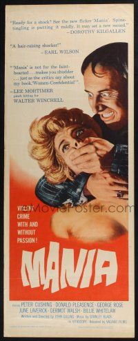 3w634 MANIA insert '61 Peter Cushing commits a violent crime with and without passion!