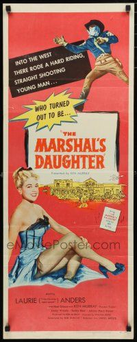 3w636 MARSHAL'S DAUGHTER insert '53 Hoot Gibson, Ken Murray, , sexy Laurie Anders!