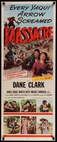 3w638 MASSACRE insert '56 Dane Clark, Native Americans, a woman's revenge, a man's greed!