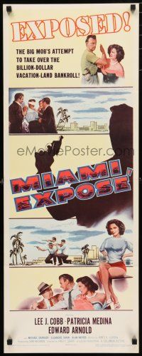 3w644 MIAMI EXPOSE insert '56 Lee J. Cobb, sexy Patricia Medina getting slapped, Florida mob!