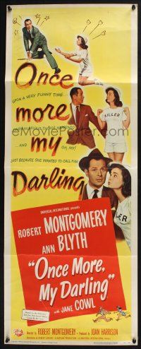 3w678 ONCE MORE MY DARLING insert '49 man about town Robert Montgomery meets sexy Ann Blyth!