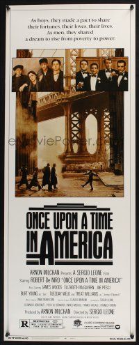 3w679 ONCE UPON A TIME IN AMERICA insert '84 Robert De Niro, James Woods, directed by Sergio Leone!