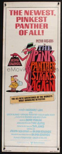 3w694 PINK PANTHER STRIKES AGAIN insert '76 Peter Sellers is Inspector Jacques Clouseau!