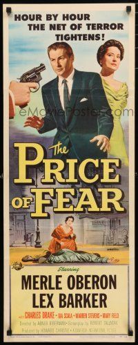 3w700 PRICE OF FEAR insert '56 the net of terror tightens on Merle Oberon, now there's no escape!