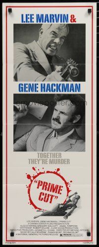 3w701 PRIME CUT insert '72 Lee Marvin w/machine gun, Gene Hackman w/cleaver!