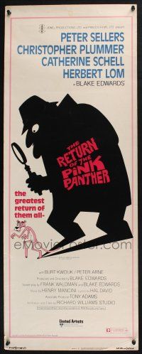 3w722 RETURN OF THE PINK PANTHER insert '75 Peter Sellers as Inspector Jacques Clouseau, R.W. art!