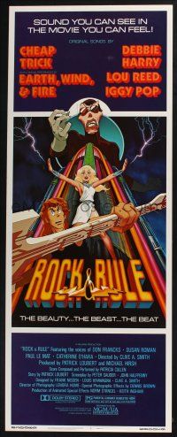 3w732 ROCK & RULE insert '83 rock & roll cartoon, Cheap Trick, Iggy Pop, Debbie Harry!