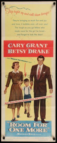 3w734 ROOM FOR ONE MORE insert '52 great artwork of Cary Grant & Betsy Drake!