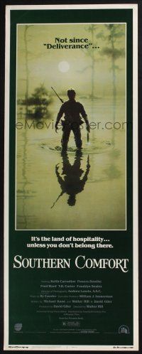 3w771 SOUTHERN COMFORT insert '81 Walter Hill, Keith Carradine, cool image of hunter in swamp!