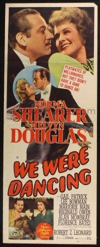 3w840 WE WERE DANCING insert '42 great image of Melvin Douglas & Norma Shearer dancing close!