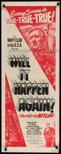 3w848 WILL IT HAPPEN AGAIN insert '48 Dwain Esper's Hitler's Strange Love Life with Eva Braun!