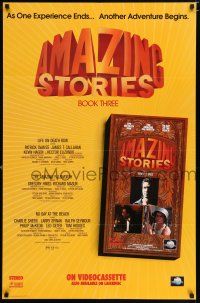 3x703 AMAZING STORIES TV book three 26x40 video poster '86 Patrick Swayze, Charlie Sheen, Hines!