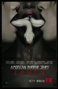 3x517 AMERICAN HORROR STORY tv poster '13 image of snake crawling in and out of three mouths!
