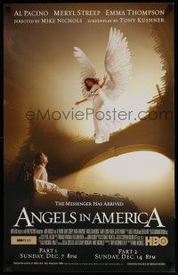 3x519 ANGELS IN AMERICA tv poster '03 wonderful image of angel Emma Thompson over Justin Kirk!