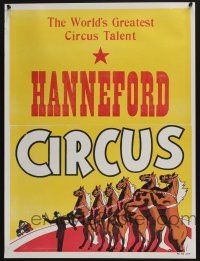 3x144 HANNEFORD CIRCUS 21x28 circus poster '60s big 3-ring, art of dancing horses!