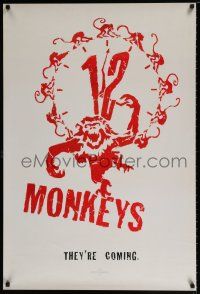 3x562 12 MONKEYS 27x40 English commercial poster '95 Terry Gilliam directed sci-fi, cool logo art!