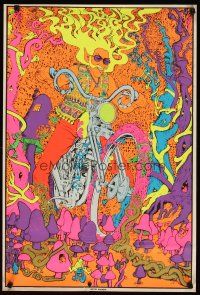 3x567 ACID RIDER commercial poster '70s psychedelic art of biker on motorcycle!