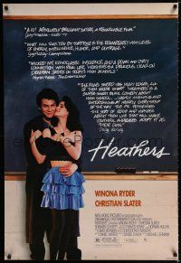 3x746 HEATHERS 27x40 video poster '89 really young Winona Ryder & Christian Slater!