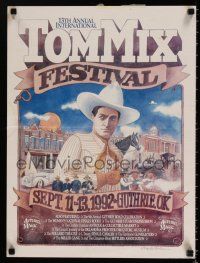 3x443 13TH ANNUAL INTERNATIONAL TOM MIX FESTIVAL signed 17x22 film festival poster '92 K Mack Boles