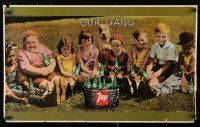 3x477 7 UP 20x33 advertising poster '80s image of the Little Rascals, Our Gang drinking soda!