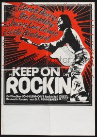 3x298 KEEP ON ROCKIN' 18x25 German special '69 different P. Blumer art of rocker with guitar!