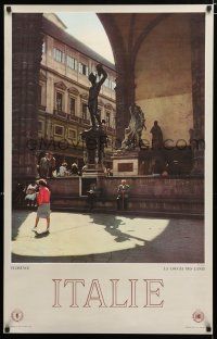 3x048 ITALIE 25x39 Italian travel poster '60s cool image of statues in Florence, Italy!