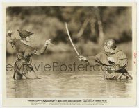 3y050 ADVENTURES OF ROBIN HOOD 8x10.25 still '38 Errol Flynn swordfighting w/ Friar Tuck in river!