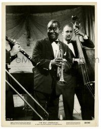 3y103 BEAT GENERATION 8x10.25 still '59 Louis Armstrong playing trumpet on stage with band!